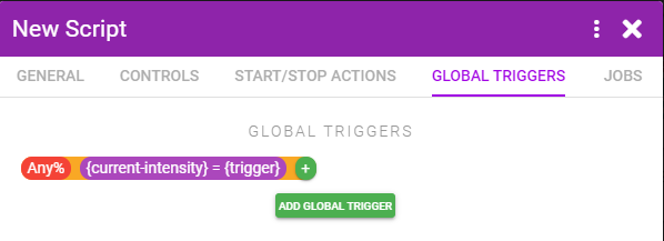 Script Example 1 Global Triggers Tab