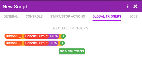 Script Example 2 Global Triggers Tab