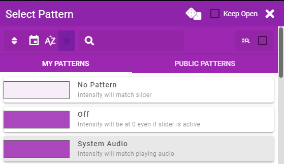 System Audio Pattern